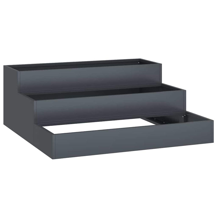 Vidaxl Gartenblumentopf Anthrazit 90 x 90 x 35 cm kaltgewalzter Stahl