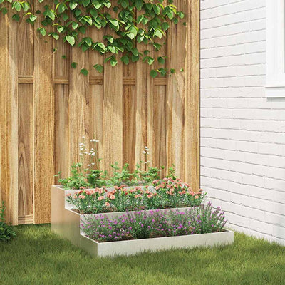 VidaXL Gartenblumentopf Silber 90 x 90 x 35 cm Edelstahl