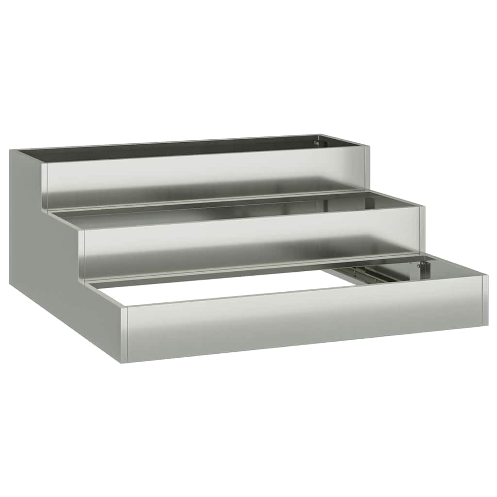 Vidaxl Gartenblumentopf Silber 90 x 90 x 35 cm verzinkter Stahl