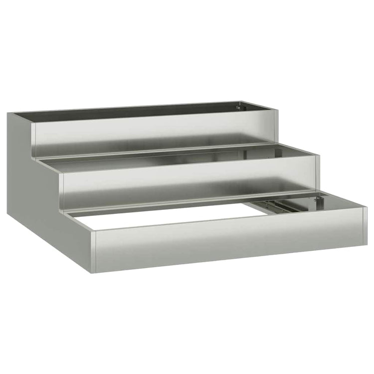 Vidaxl Gartenblumentopf Silber 90 x 90 x 35 cm verzinkter Stahl