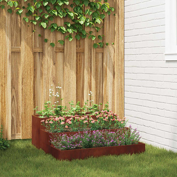 Vidaxl Gartenblumentopf rostig 90 x 90 x 35 cm Cortenstahl