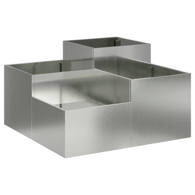 Vidaxl Gartenblumentopf Silber 80 x 80 x 48 cm verzinkter Stahl