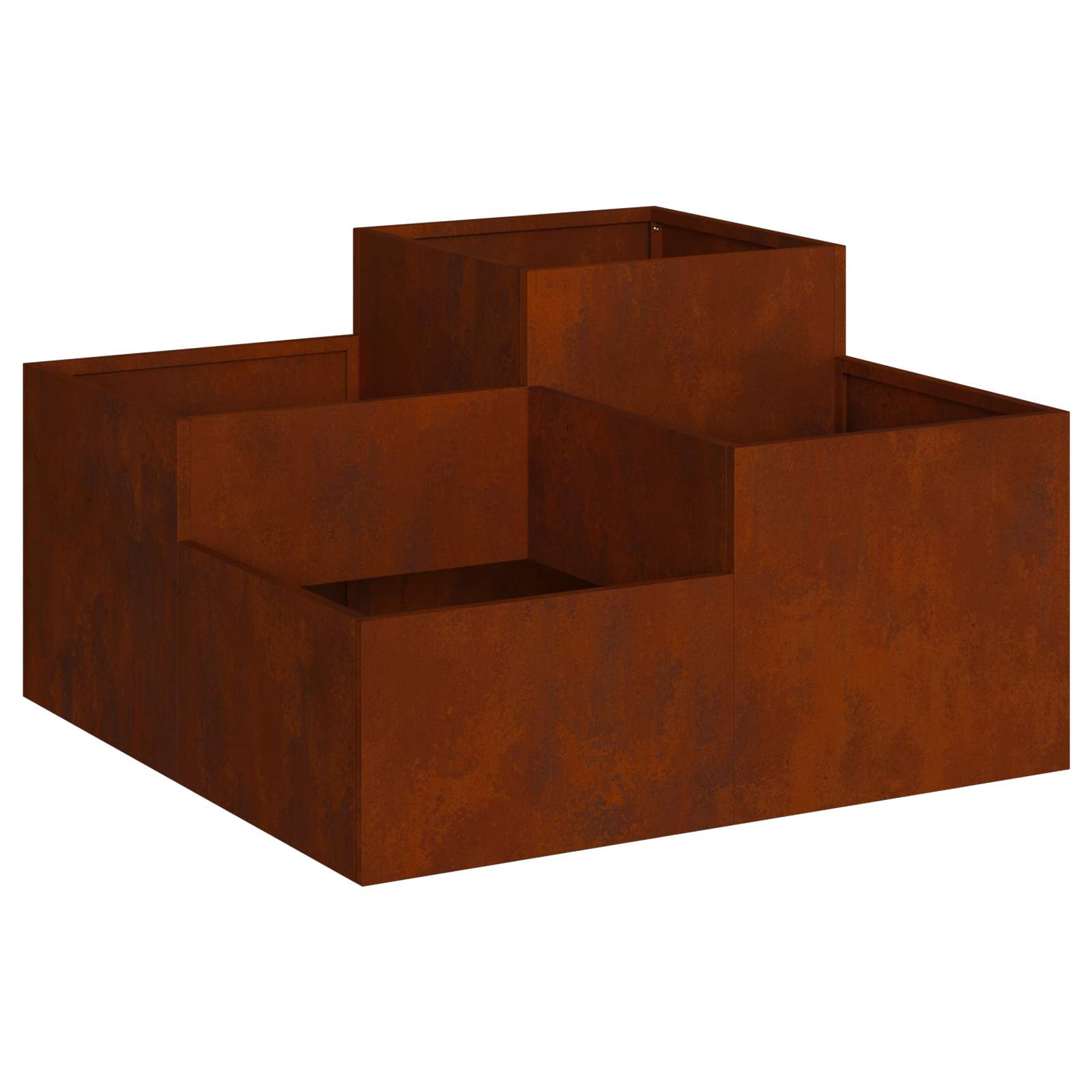 Vidaxl Gartenblumentopf rostig 80 x 80 x 48 cm Cortenstahl