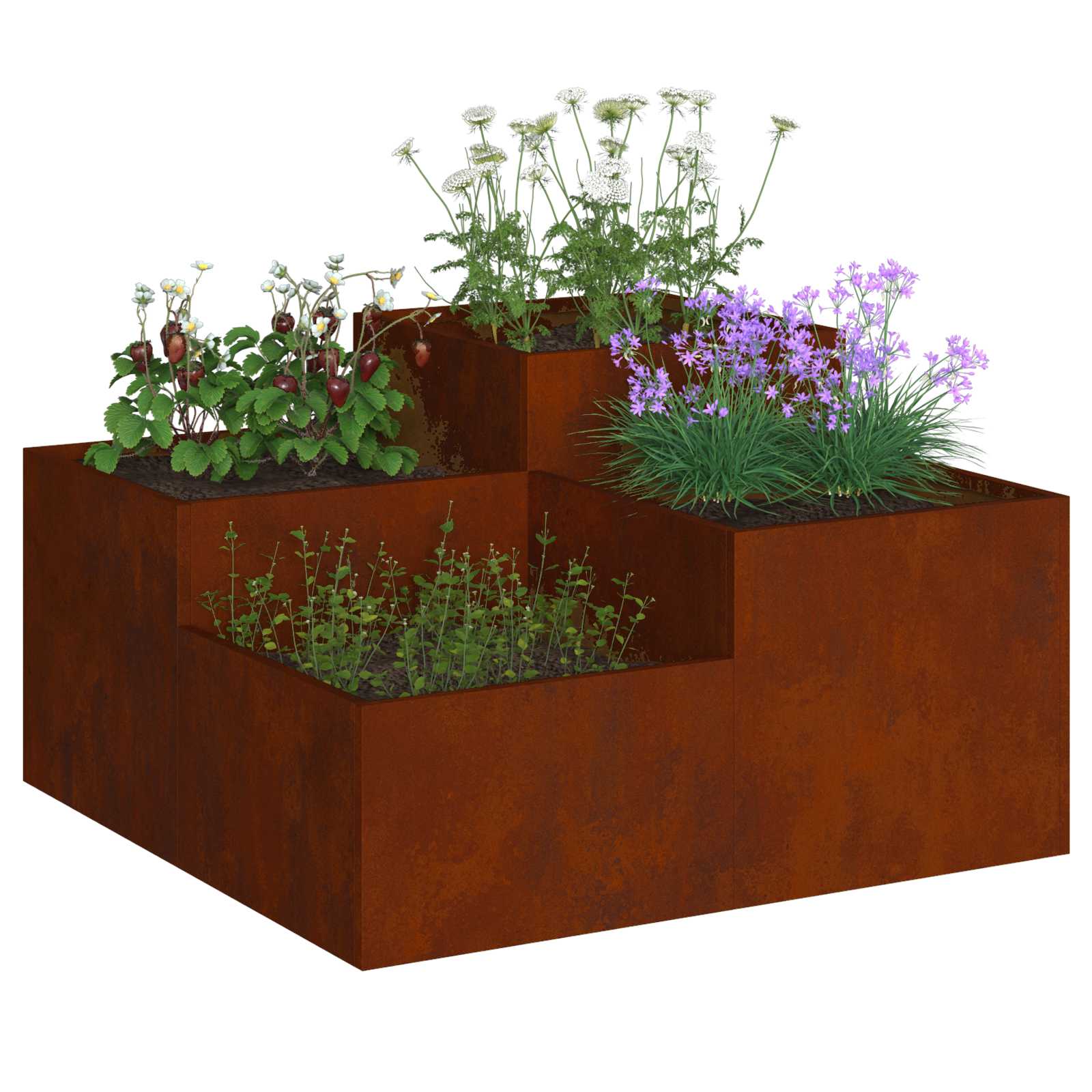Vidaxl Gartenblumentopf rostig 80 x 80 x 48 cm Cortenstahl