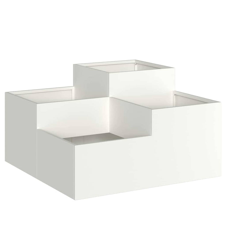 VidaXL Gartenblumentopf weiß 100 x 100 x 48 cm Stahl