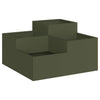Vidaxxl Gartenblumentopf olivgrün 100 x 100 x 48 cm Stahl