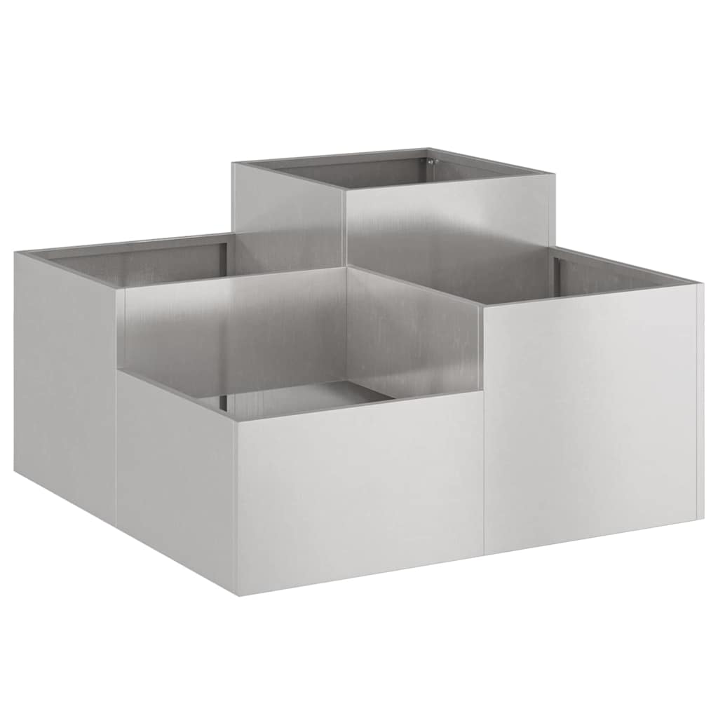 Vidaxx Gartenblumentopf Silber 100 x 100 x 48 cm Edelstahl
