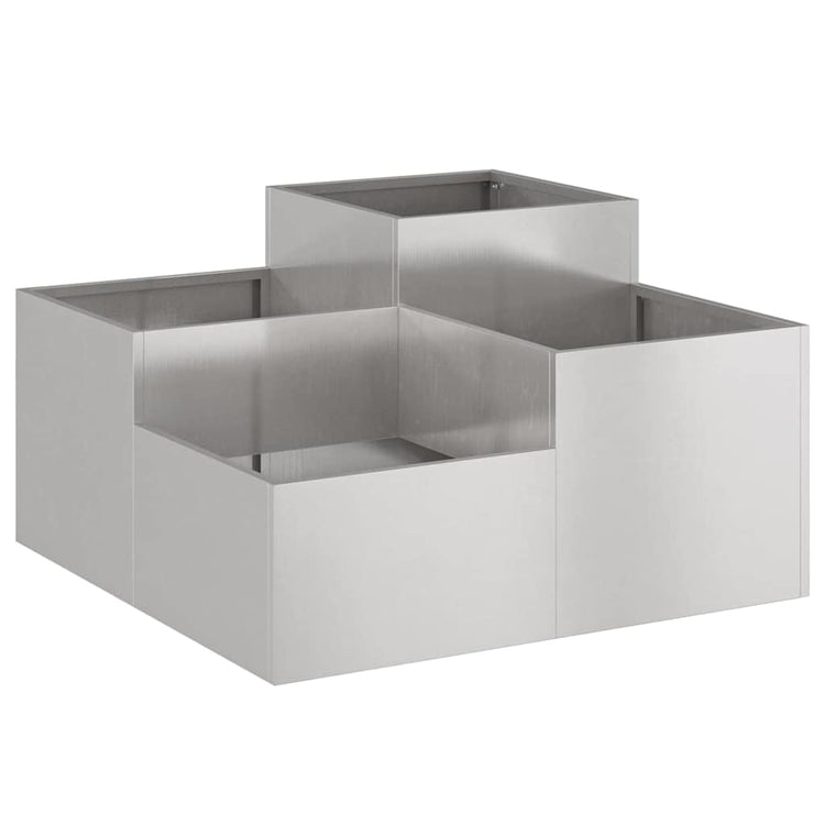 Vidaxx Gartenblumentopf Silber 100 x 100 x 48 cm Edelstahl