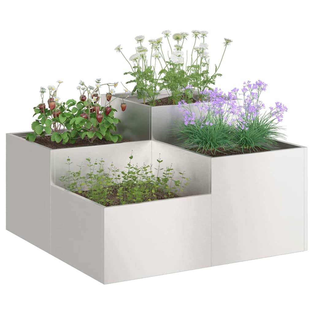 Vidaxx Gartenblumentopf Silber 100 x 100 x 48 cm Edelstahl