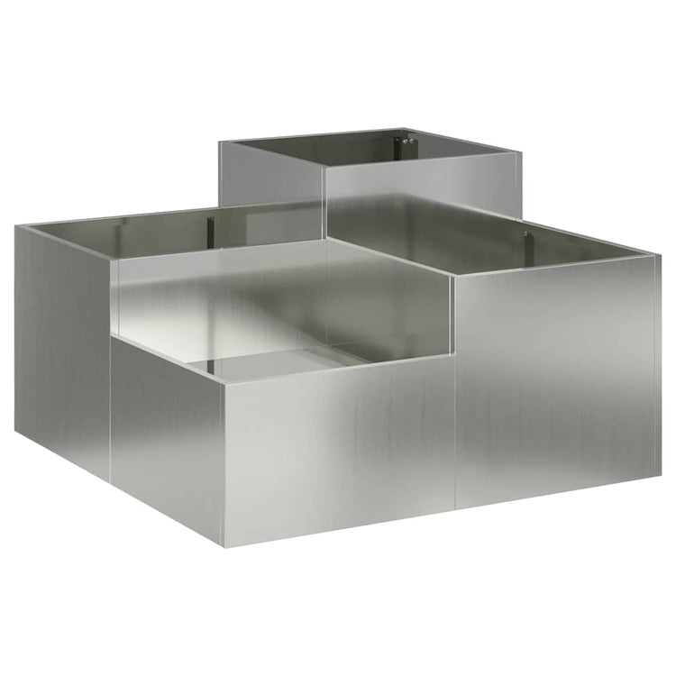 Vidaxl Gartenblumentopf Silber 100 x 100 x 48 cm verzinkter Stahl