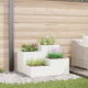Vidaxl Gartenblumentopf weiß 80 x 80 x 60 cm Stahl