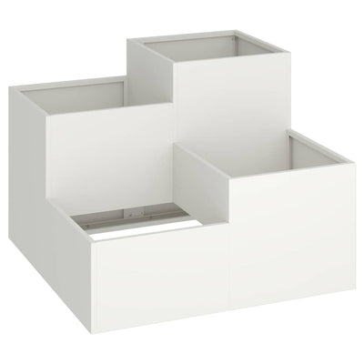 Vidaxl Gartenblumentopf weiß 80 x 80 x 60 cm Stahl