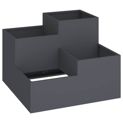 Vidaxl Gartenblumentopf Anthrazit 80 x 80 x 60 cm Stahl