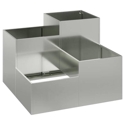 Vidaxl Tuin Bloempot Silber 80 x 80 x 60 cm aus verzinktem Stahl