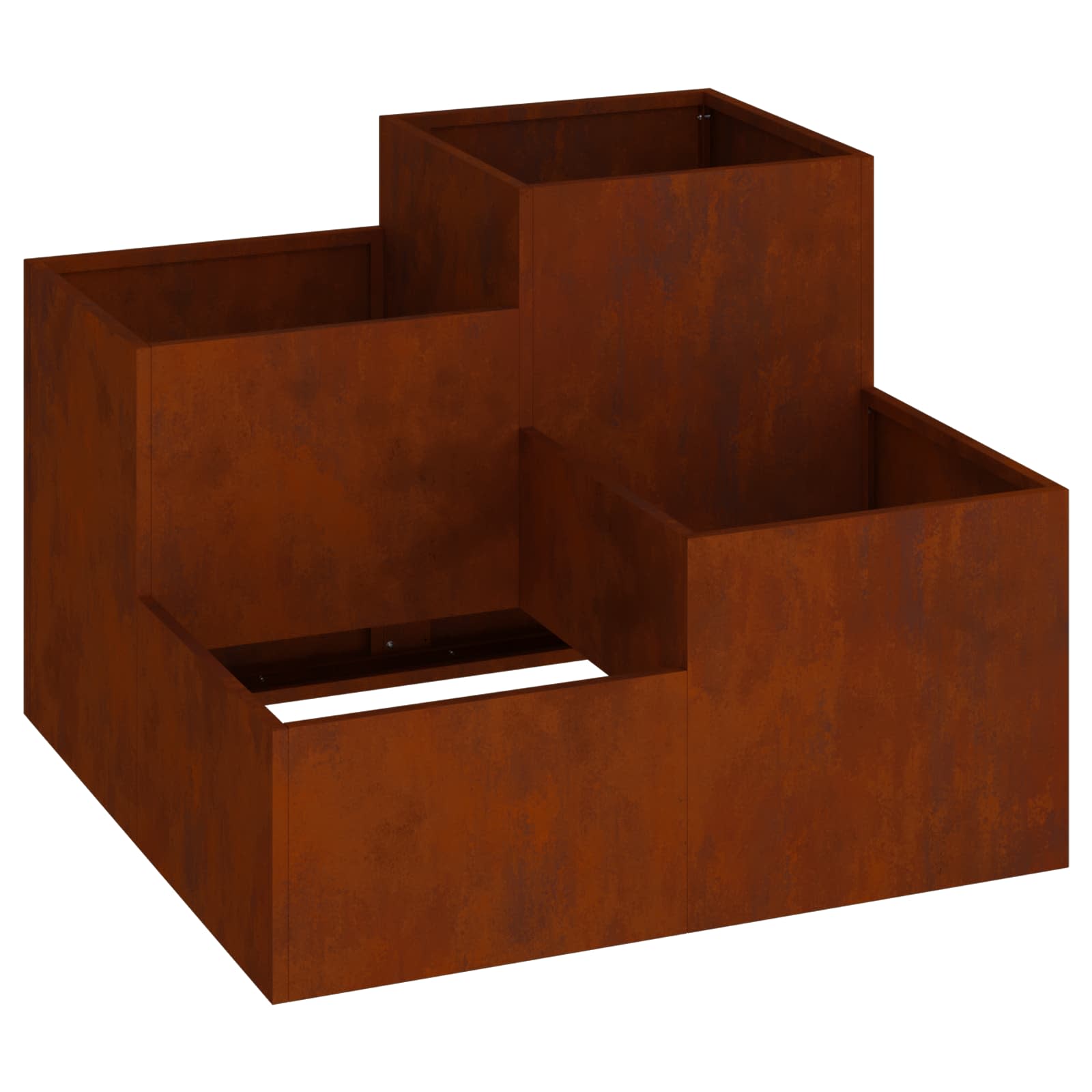 Vidaxl Gartenblumentopf rostig 80 x 80 x 60 cm Cortenstahl