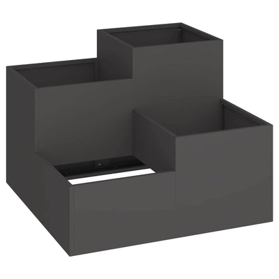 VidaXL Gartenblumentopf Schwarz 100 x 100 x 60 cm Stahl