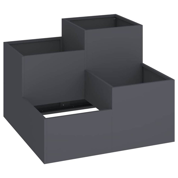 Vidaxl Gartenblumentopf Anthrazit 100 x 100 x 60 cm Stahl