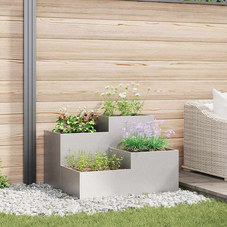 Vidaxx Gartenblumentopf Silber 100 x 100 x 60 cm Edelstahl