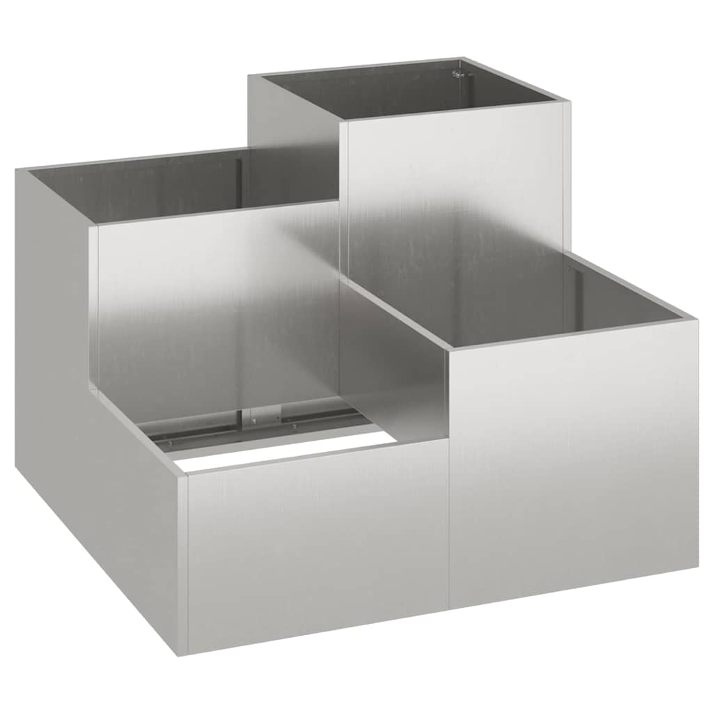 Vidaxx Gartenblumentopf Silber 100 x 100 x 60 cm Edelstahl