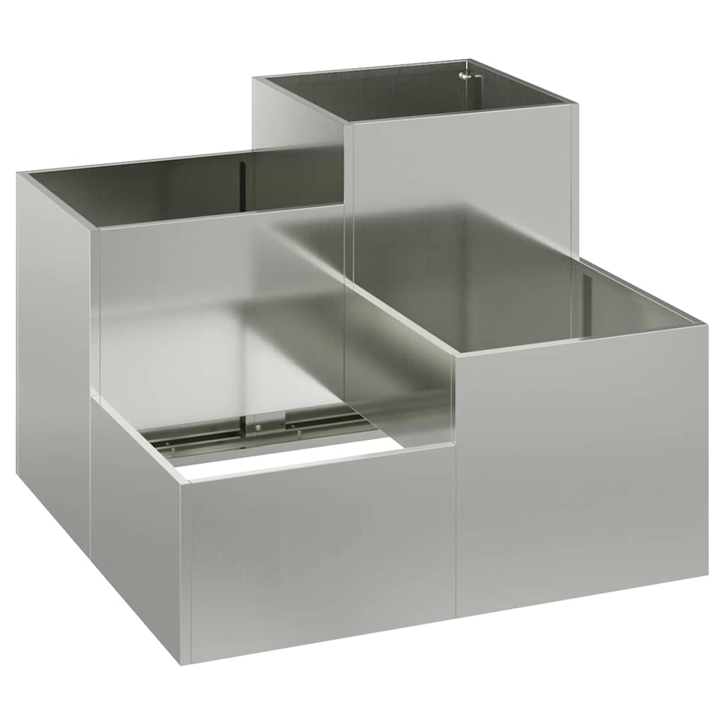 Vidaxl Gartenblumentopf Silber 100 x 100 x 60 cm verzinkter Stahl