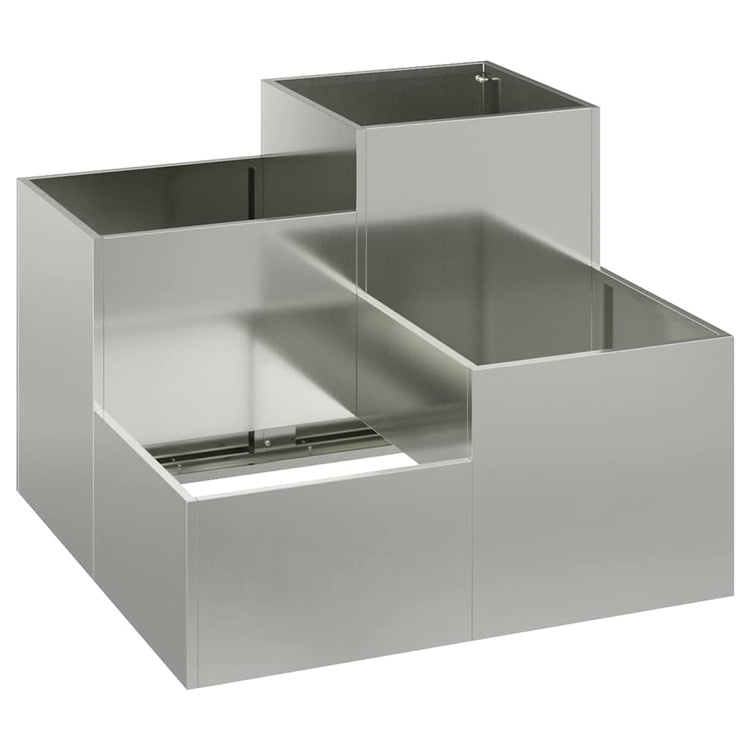 Vidaxl Gartenblumentopf Silber 100 x 100 x 60 cm verzinkter Stahl