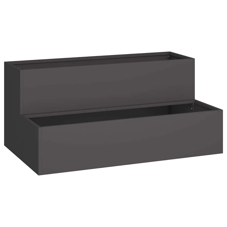 Vidaxl Gartenblumentopf schwarz 100 x 60 x 45 cm kaltgewalzter Stahl