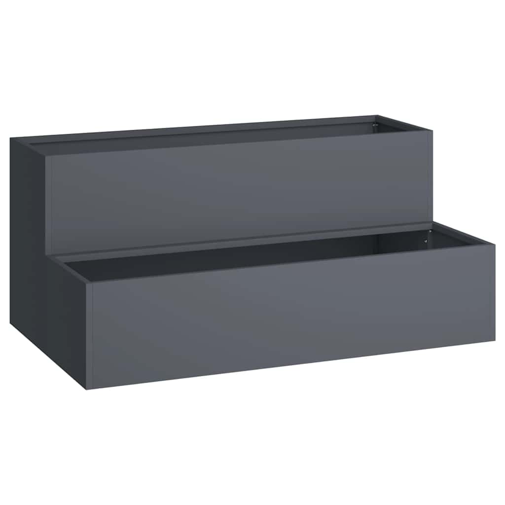 Vidaxl Gartenblumentopf Anthrazit 100 x 60 x 45 cm kaltgewalzter Stahl