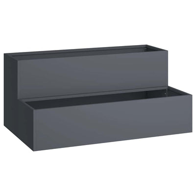 Vidaxl Gartenblumentopf Anthrazit 100 x 60 x 45 cm kaltgewalzter Stahl