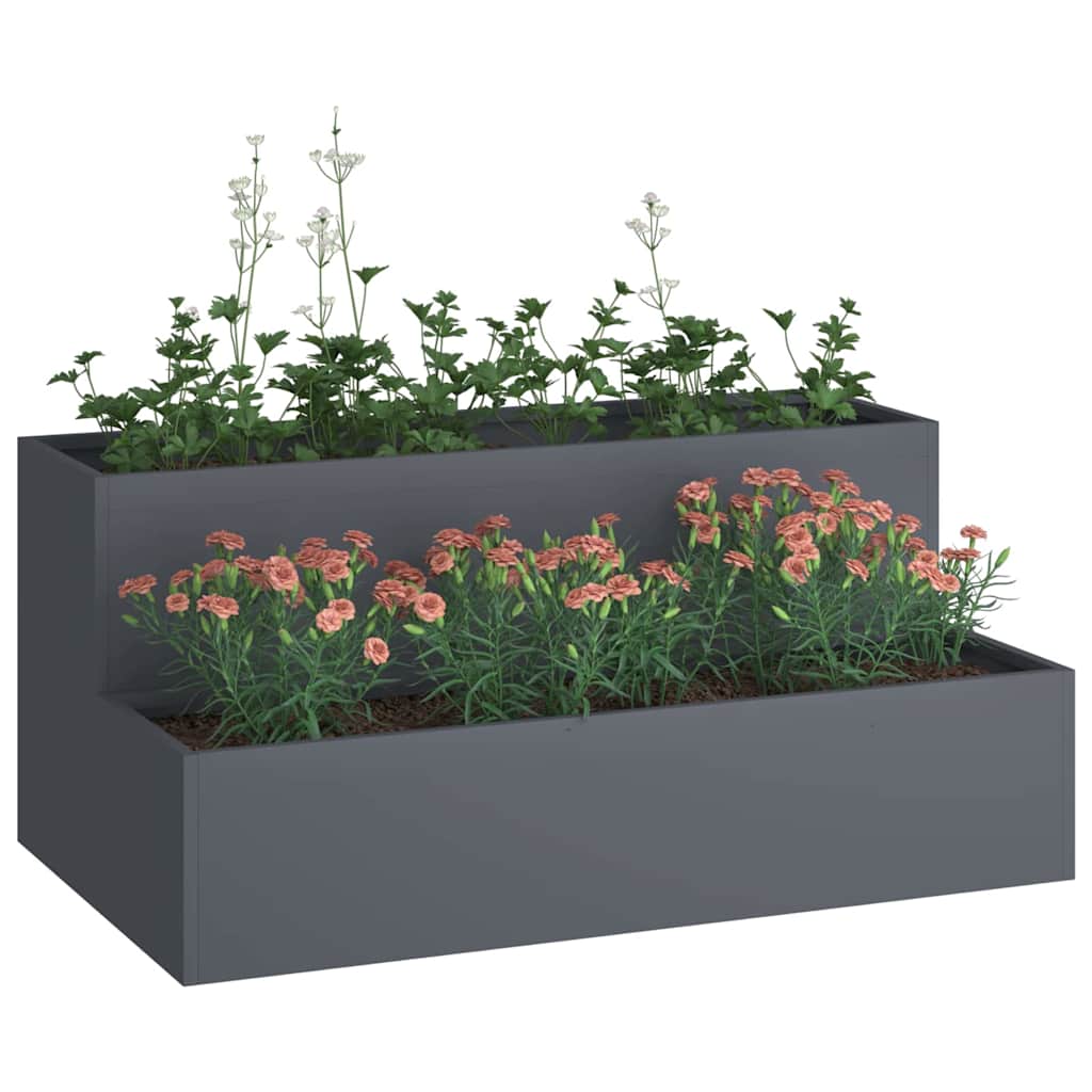 Vidaxl Gartenblumentopf Anthrazit 100 x 60 x 45 cm kaltgewalzter Stahl