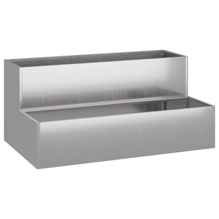 VidaXL Gartenblumentopf Silber 100 x 60 x 45 cm Edelstahl
