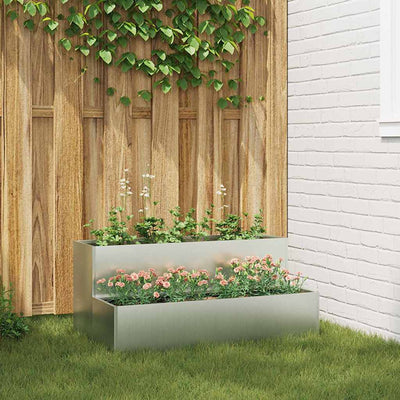 Vidaxl Gartenblumentopf Silber 100 x 60 x 45 cm verzinkter Stahl
