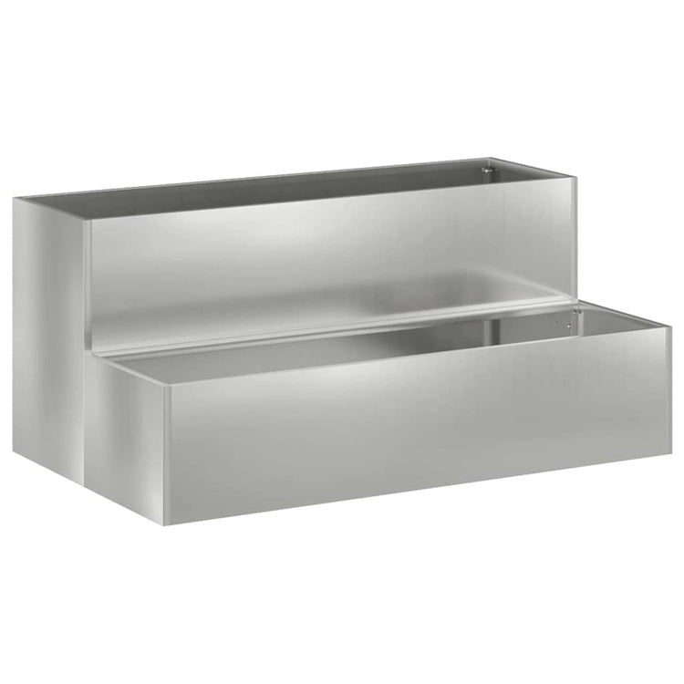 Vidaxl Gartenblumentopf Silber 100 x 60 x 45 cm verzinkter Stahl