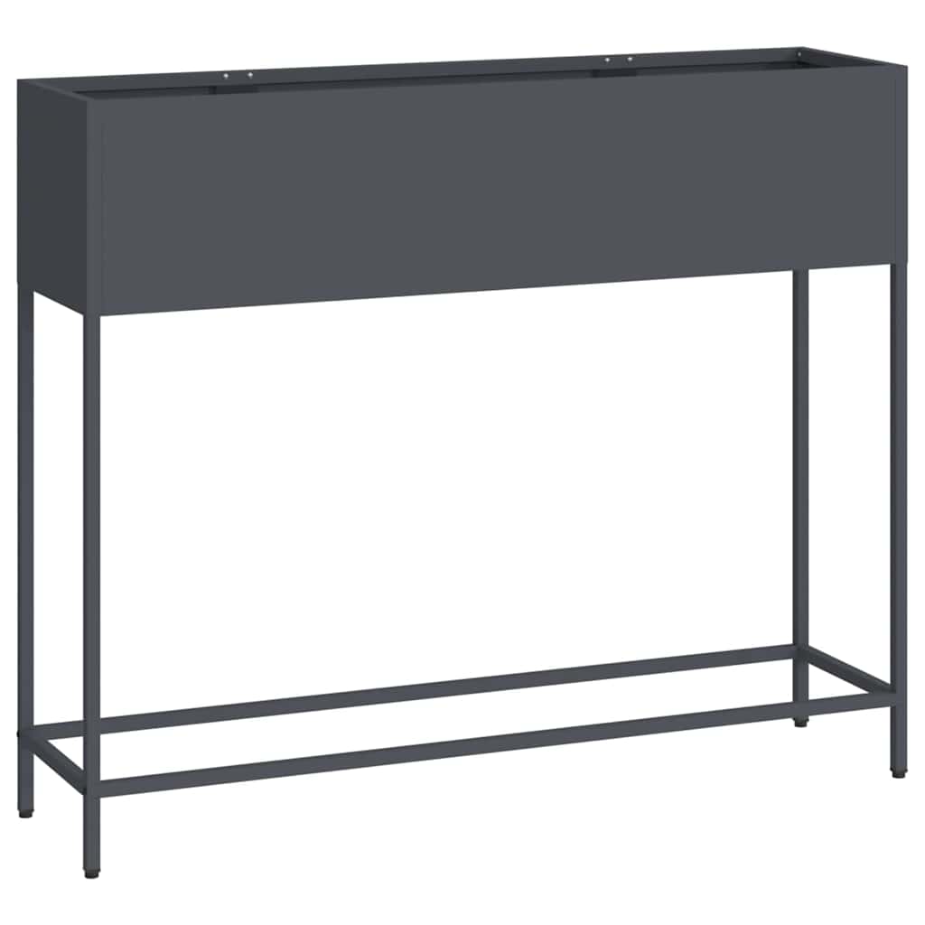 Vidaxl erhöhter Gartenpflanzer Anthrazit 100 x 26 x 82 cm Stahl