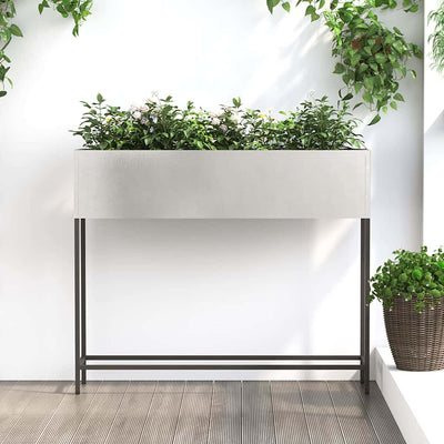 Vidaxl erhöhter Gartenpflanzer Silber 100 x 26 x 82 cm Edelstahl