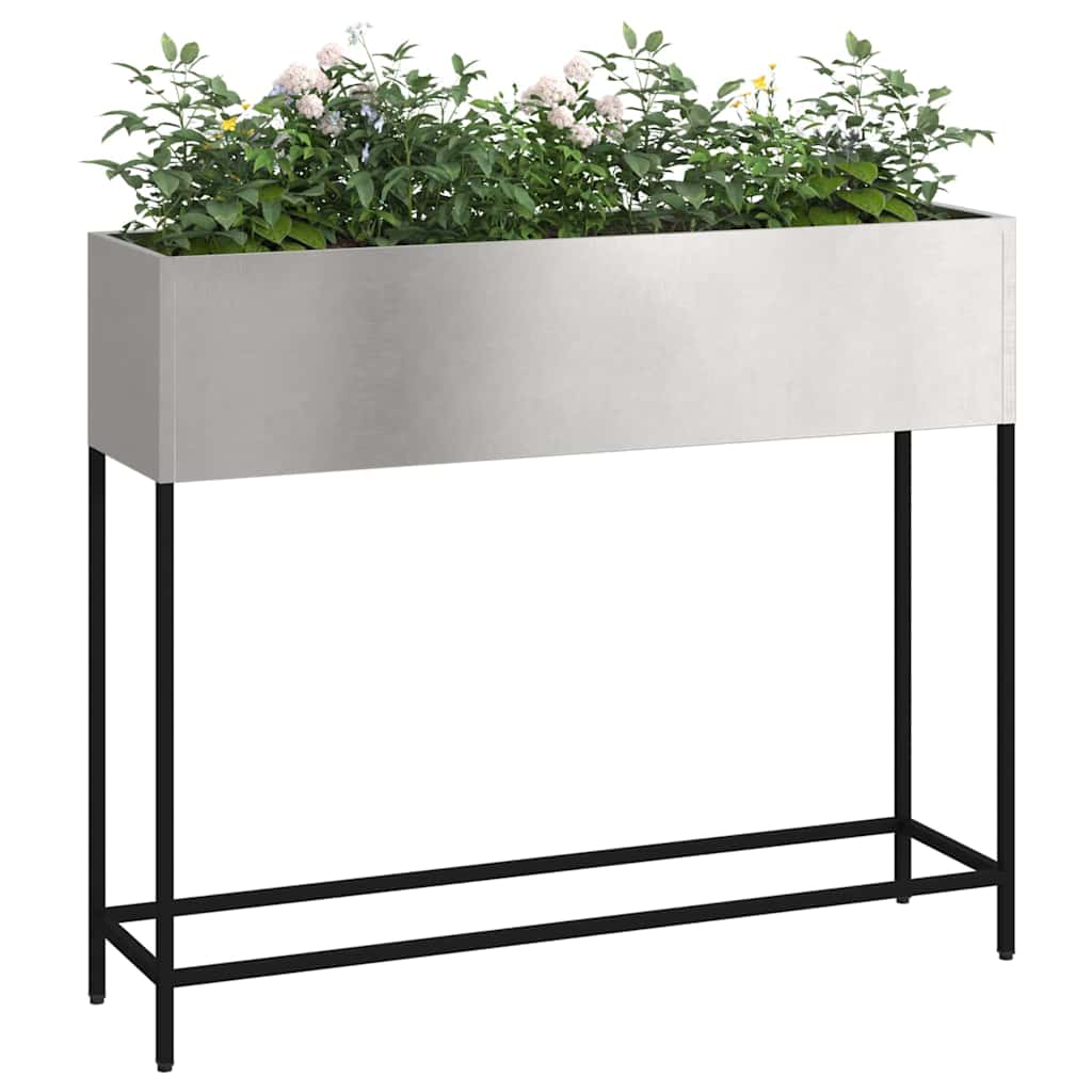 Vidaxl erhöhter Gartenpflanzer Silber 100 x 26 x 82 cm Edelstahl