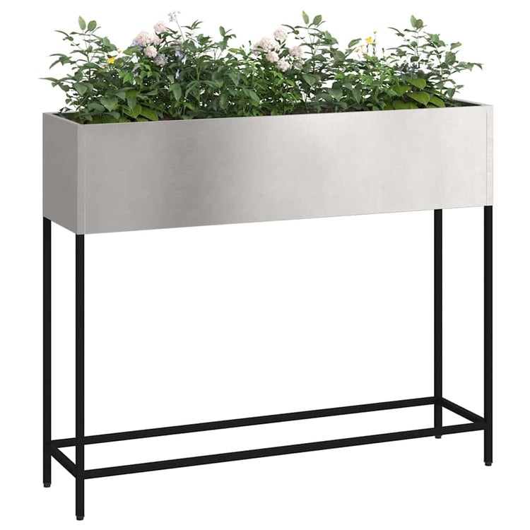 Vidaxl erhöhter Gartenpflanzer Silber 100 x 26 x 82 cm Edelstahl