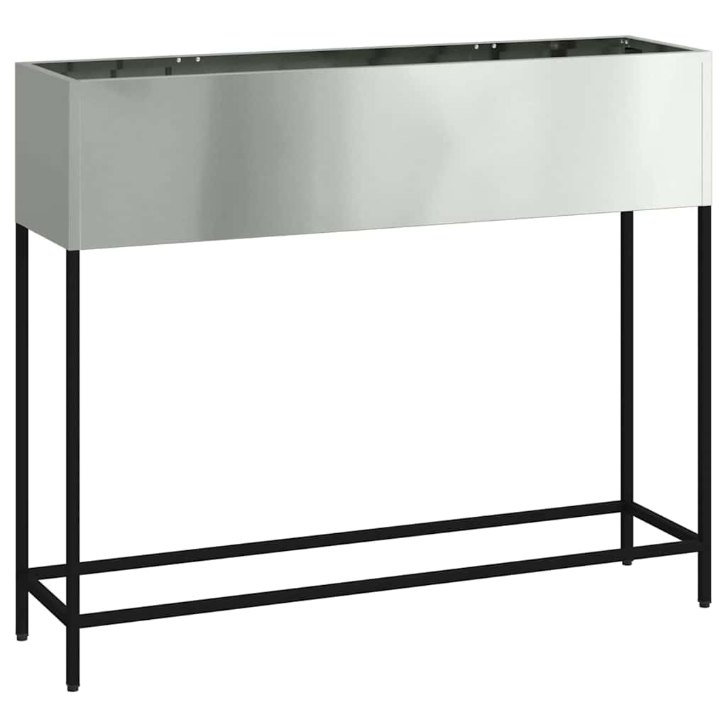 VidaXL erhöhter Gartenpflanzer Silber 100 x 26 x 82 cm
