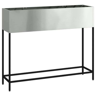 VidaXL erhöhter Gartenpflanzer Silber 100 x 26 x 82 cm