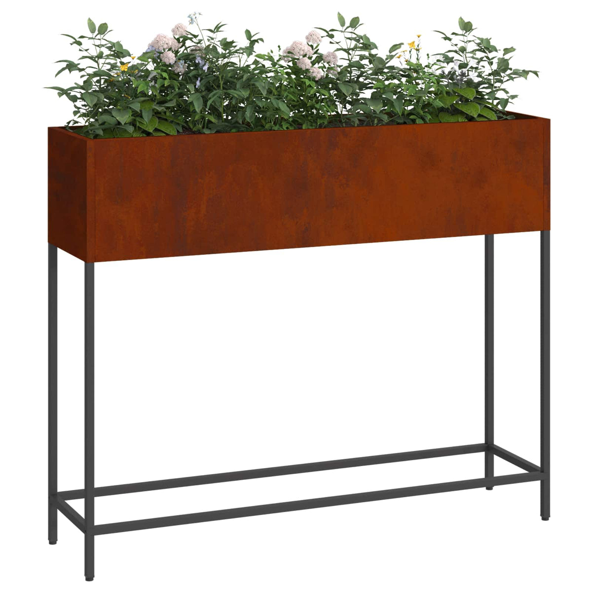 Vidaxl erhöhter Gartenpflanzer rostig 100 x 26 x 82 cm Cortenstahl