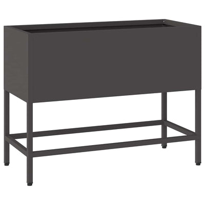 Vidaxx erhöhter Gartenpflanzer schwarz 60 x 26 x 45 cm Stahl