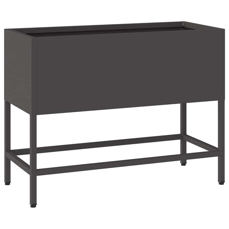 Vidaxx erhöhter Gartenpflanzer schwarz 60 x 26 x 45 cm Stahl