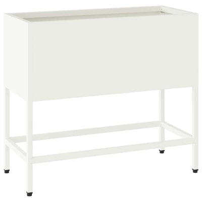 Vidaxx erhöhter Gartenpflanzer weiß 60 x 26 x 45 cm Stahl