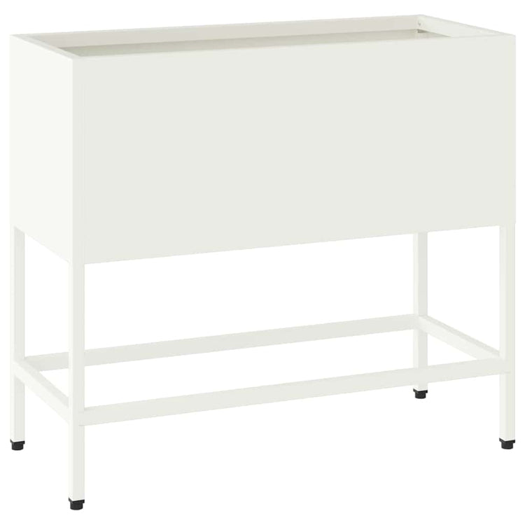 Vidaxx erhöhter Gartenpflanzer weiß 60 x 26 x 45 cm Stahl