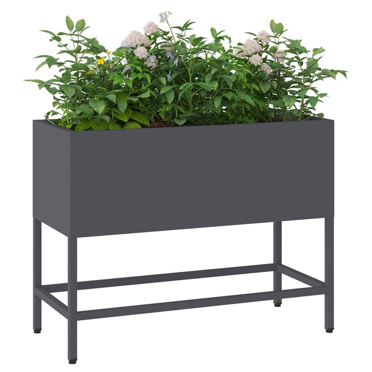 Vidaxl erhöhter Gartenpflanzer Anthrazit 60 x 26 x 45 cm Stahl