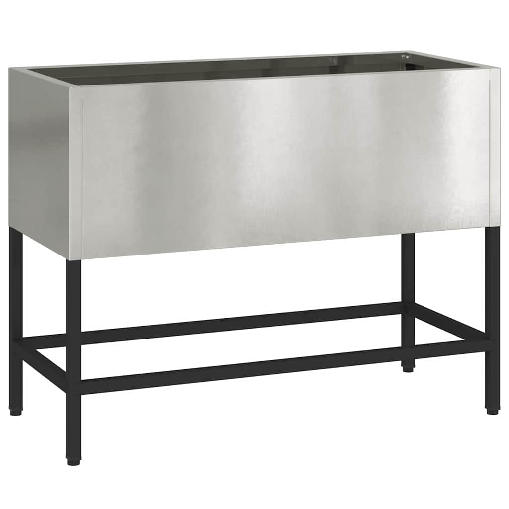 Vidaxl erhöhter Gartenpflanzer Silber 60 x 26 x 45 cm Edelstahl