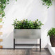 Vidaxxl erhöhter Gartenpflanzer Silber 60 x 26 x 45 cm