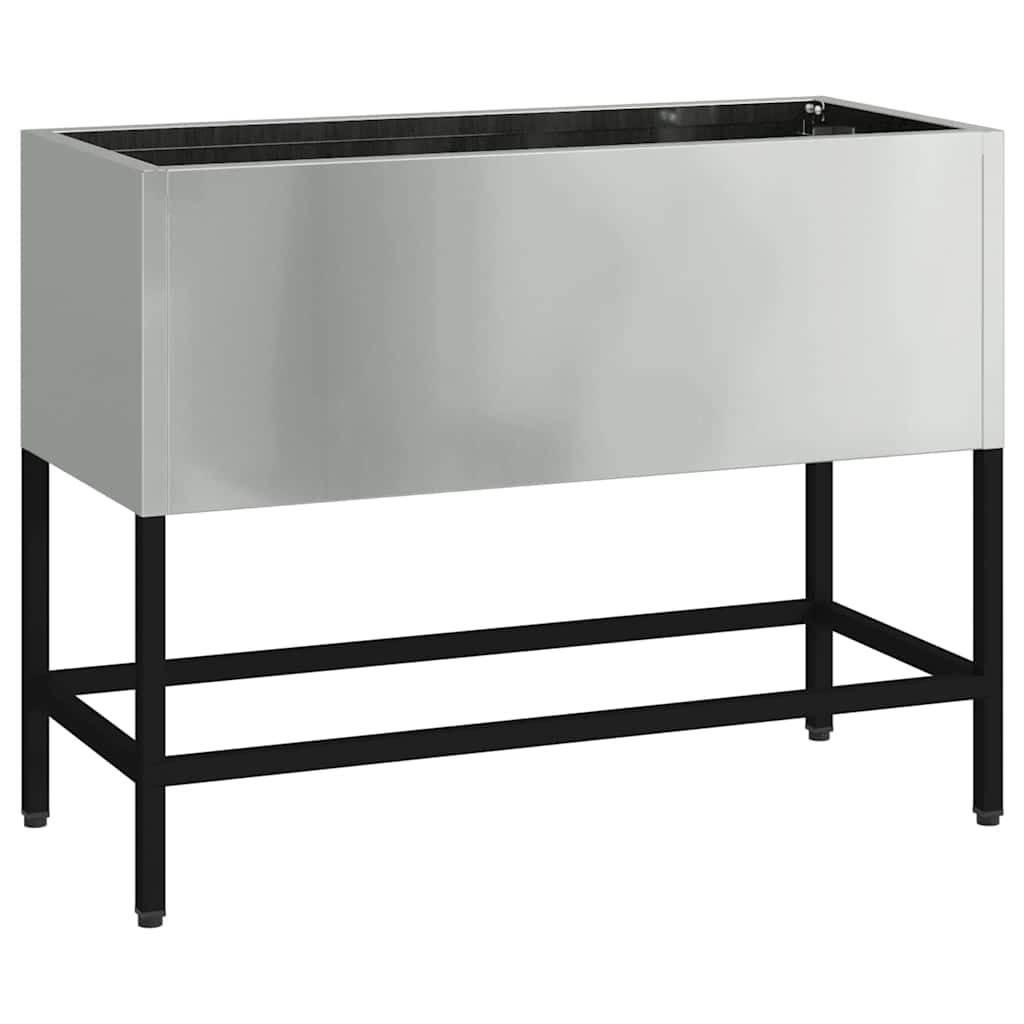 Vidaxxl erhöhter Gartenpflanzer Silber 60 x 26 x 45 cm