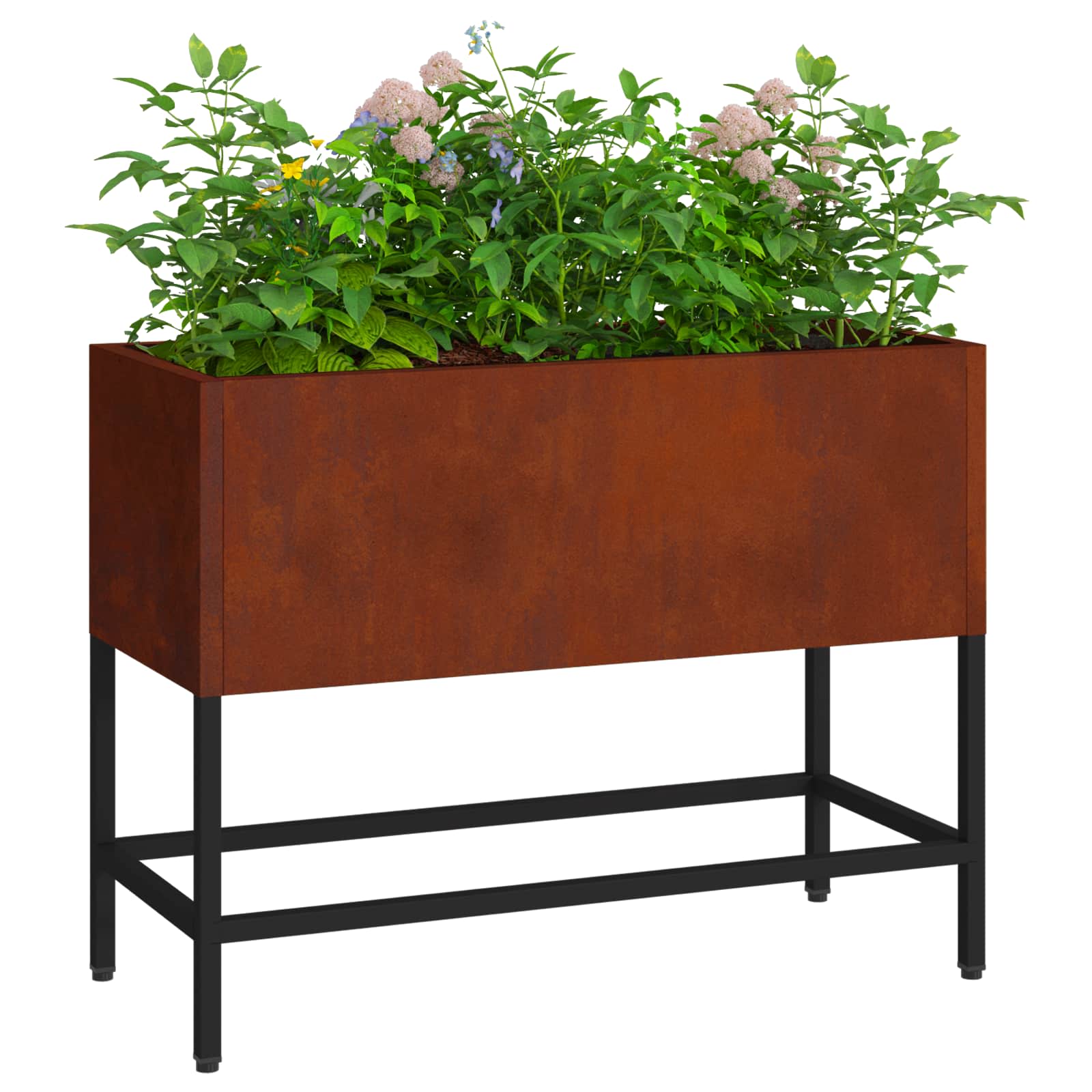 Vidaxl erhöhter Gartenpflanzer rostig 60 x 26 x 45 cm Cortenstahl