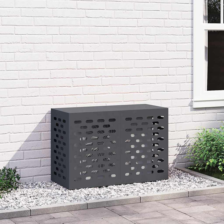 Vidaxxl Klimaanlagenabdeckung Anthrazit 90 x 40 x 60 cm Stahl