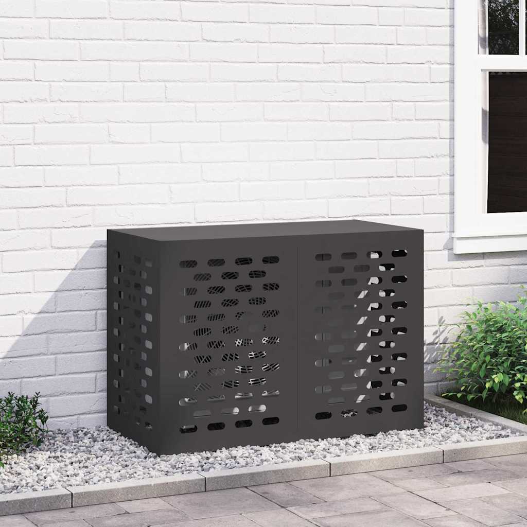 Vidaxx Klimaanlagenabdeckung schwarz 100 x 50 x 70 cm Stahl
